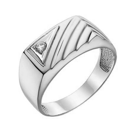 Печатка из серебра с фианитом