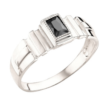 Печатка из серебра с фианитом