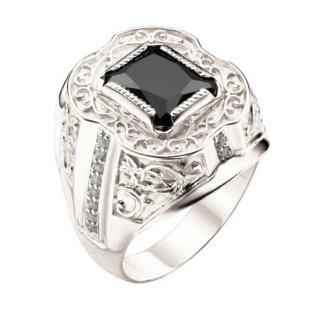 Печатка из серебра с фианитом