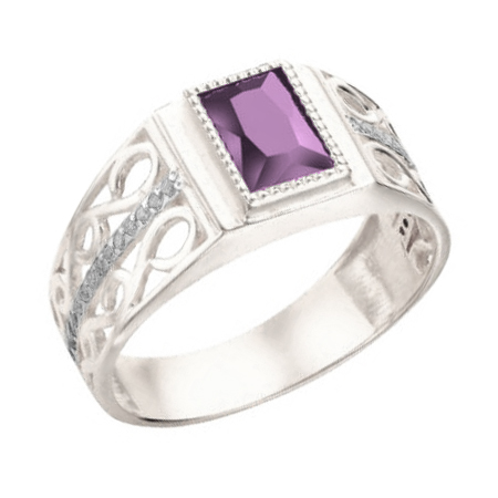 Печатка из серебра с аметистом