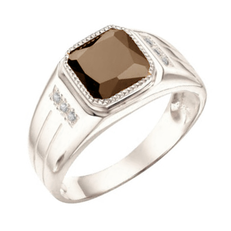 Печатка из серебра с кварцем