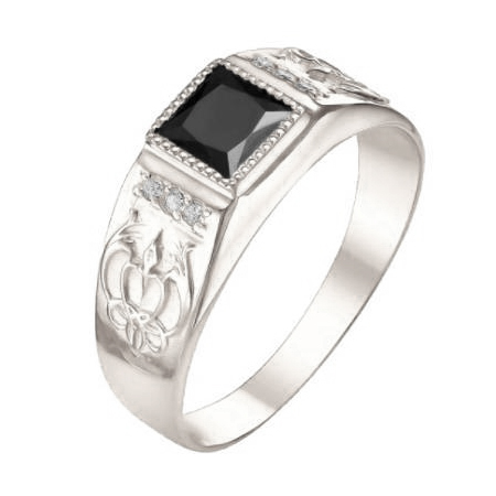 Печатка из серебра со шпинелью