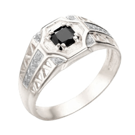 Печатка из серебра с агатом