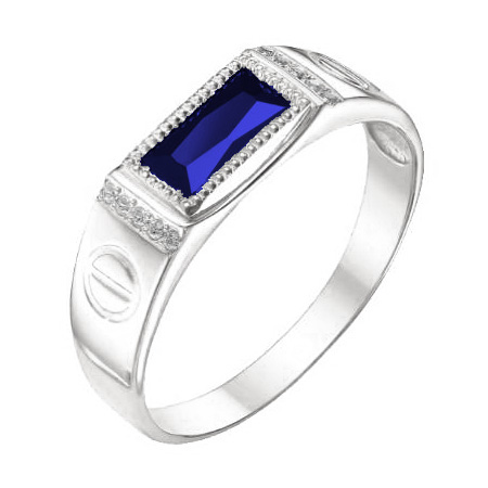 Печатка из серебра с сапфиром