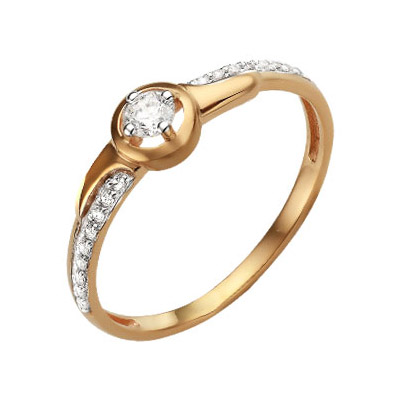Золотое кольцо с фианитом
