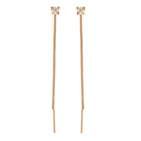 Золотые cерьги с фианитом