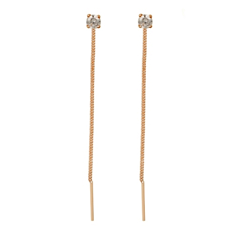 Золотые cерьги с фианитом