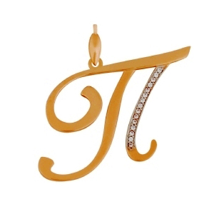 Золотая подвеска с фианитом