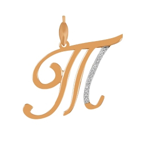 Золотая подвеска с фианитом