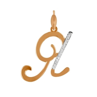 Золотая подвеска с фианитом