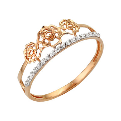 Золотое кольцо с фианитом