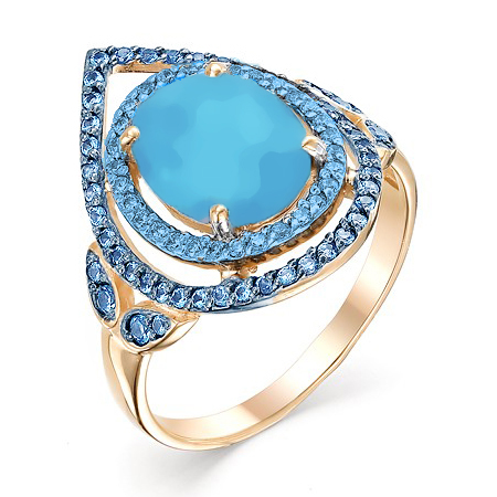 Золотое кольцо с бирюзой