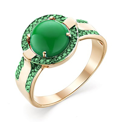 Золотое кольцо с агатом