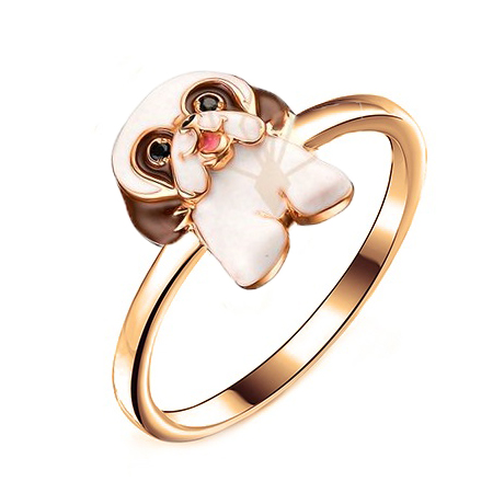 Серебряное кольцо с позолотой с эмалью