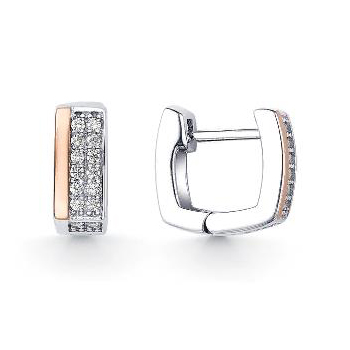 Серебряные cерьги с фианитом