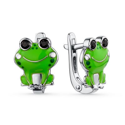 Серебряные cерьги классические с фианитом