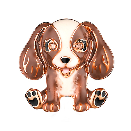 Брошь из серебра с фианитом