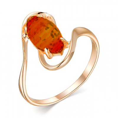 Золотое кольцо с янтарем