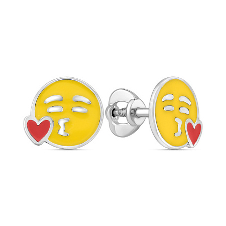 Серебряные cерьги пусеты (гвоздики) с эмалью