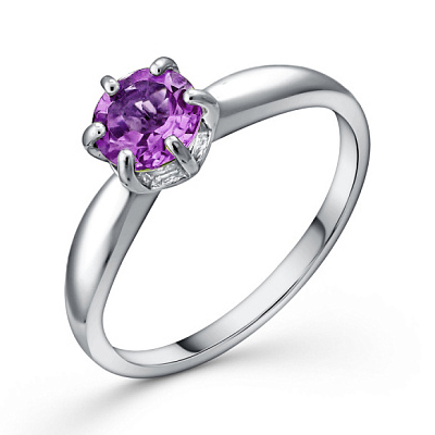 Серебряное кольцо с аметистом