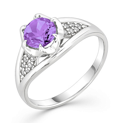 Серебряное кольцо с аметистом