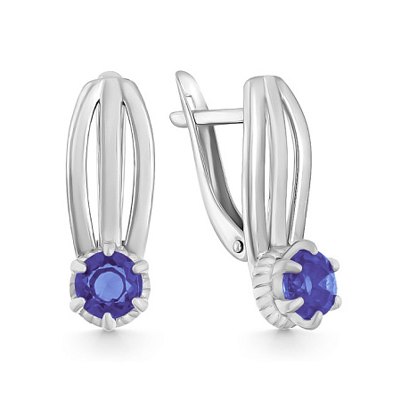 Серебряные cерьги с топазом