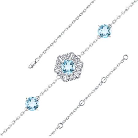 Серебряный браслет с топазом