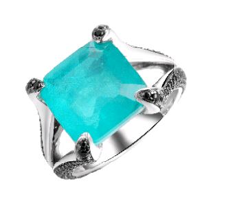 Серебряное кольцо с ситаллом