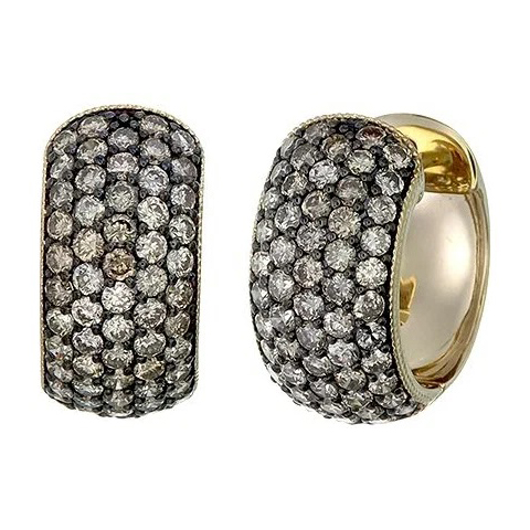 Серьги из желтого золота с бриллиантом