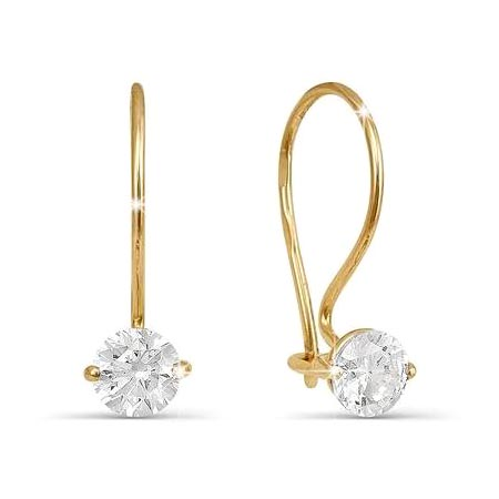 Золотые cерьги с фианитом