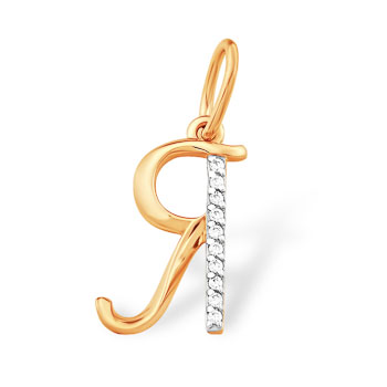 Золотая подвеска с фианитом