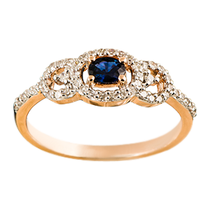 Золотое кольцо с сапфиром