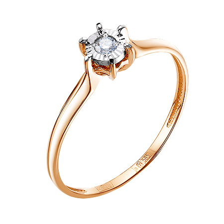 Золотое кольцо с бриллиантом