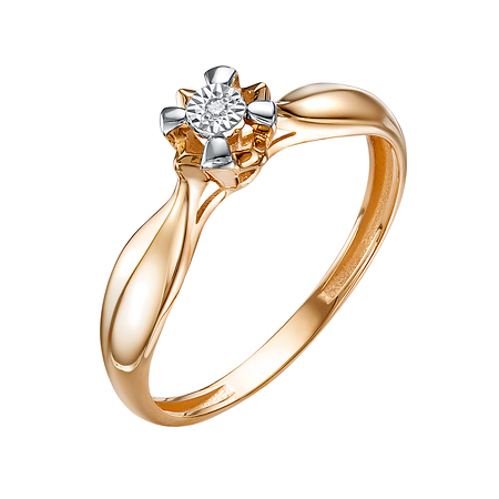 Золотое кольцо с бриллиантом