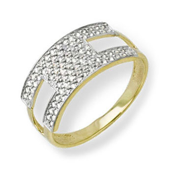 Кольцо из желтого золота с фианитом