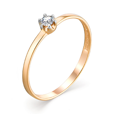 Золотое кольцо с фианитом