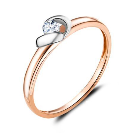 Золотое кольцо с фианитом