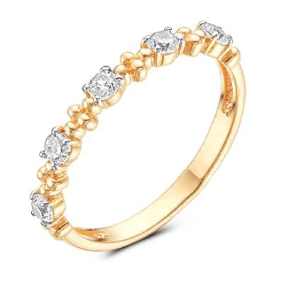 Золотое кольцо с фианитом