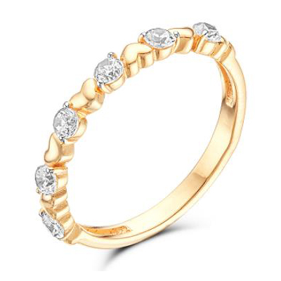 Золотое кольцо с фианитом