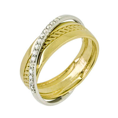 Кольцо из желтого золота с фианитом