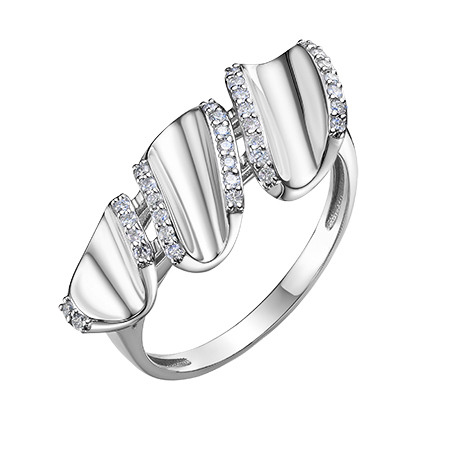 Кольцо из белого золота с бриллиантом