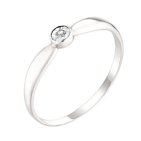 Кольцо из белого золота с бриллиантом