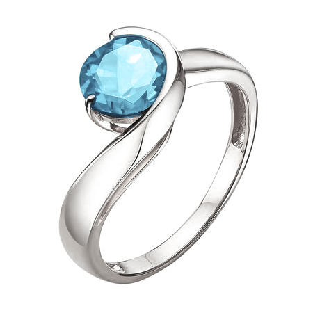 Кольцо из белого золота с топазом