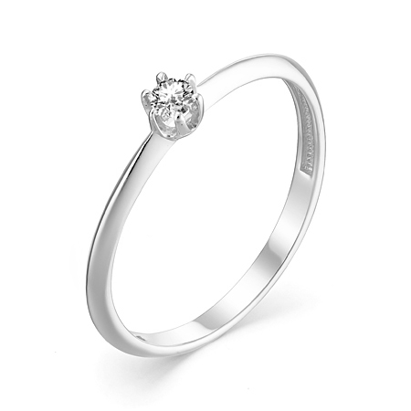 Кольцо из белого золота с фианитом