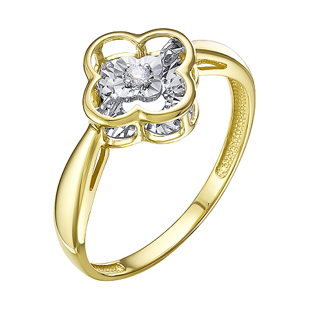 Кольцо из желтого золота с бриллиантом