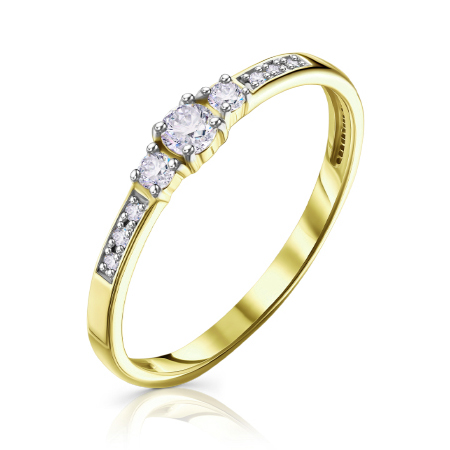 Кольцо из желтого золота с фианитом