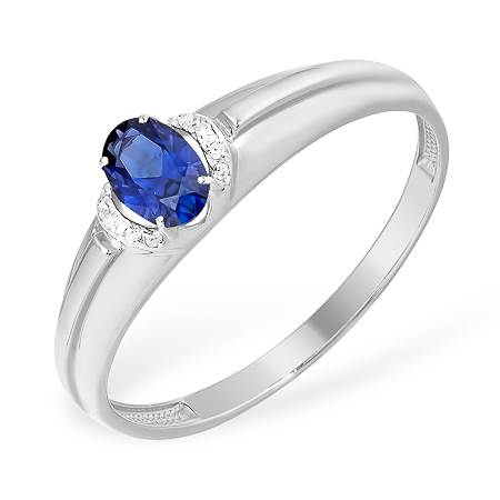 Кольцо из белого золота с сапфиром