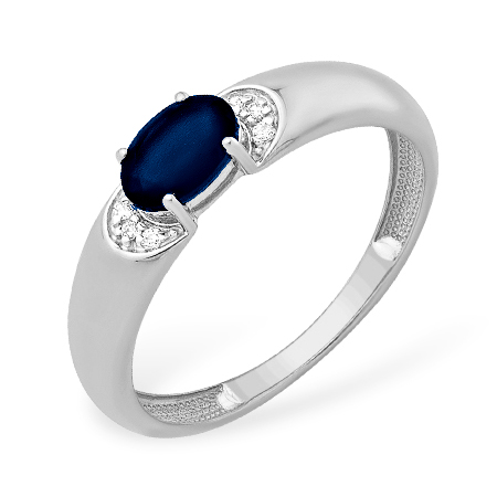 Кольцо из белого золота с сапфиром