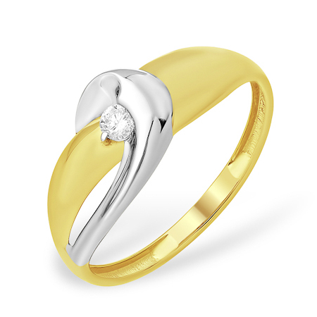 Кольцо из желтого золота с бриллиантом