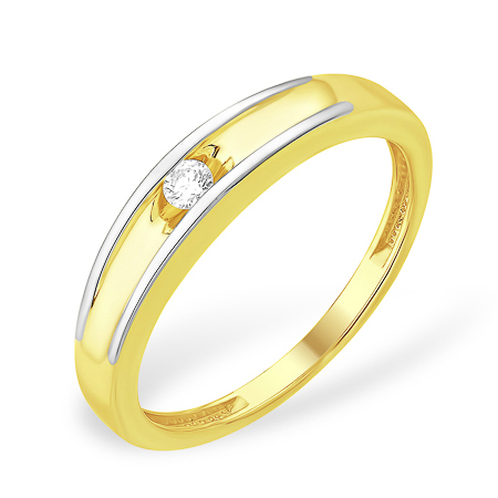 Кольцо из желтого золота с бриллиантом